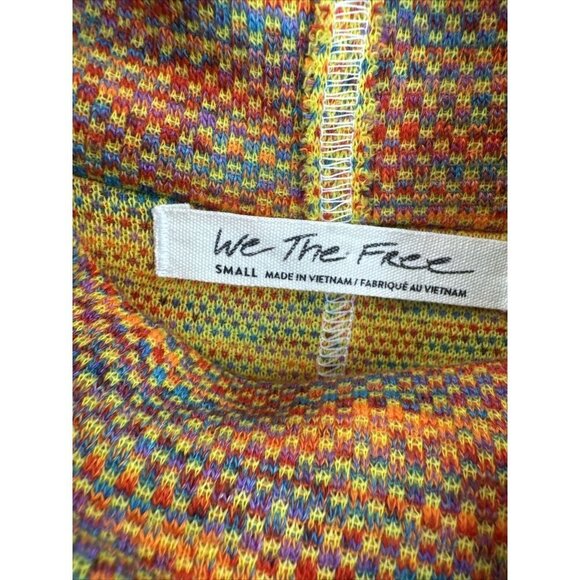 We the Free People Sunny Days Orange Multi Turtleneck Top Size Small - Picture 9 of 12